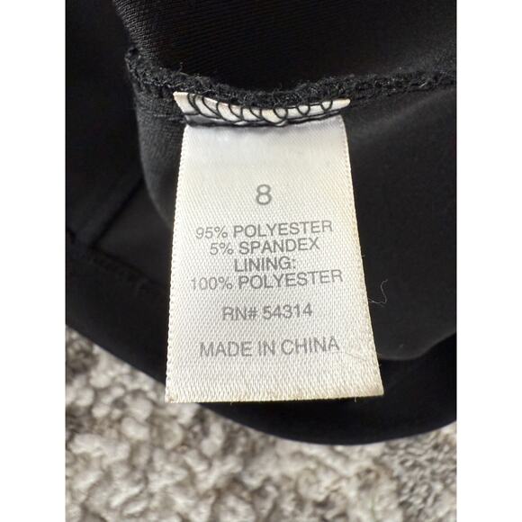 Bisou Bisou Size 8 Stretch Knee Length Sheath Dress Black Sleeveless Zip - Picture 8 of 10